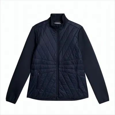 J. Lindeberg Quilted Blue Jacket With Stand Collar