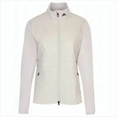 J. Lindeberg Quilted Front Jacket With High Collar In Neutral