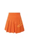 J. Lindeberg Recycled Technical Fabric Pleated Skirt In Orange