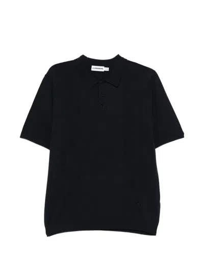 J. Lindeberg Reymond Knitted Polo Shirt In Black