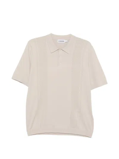 J. Lindeberg Reymond Knitted Polo Shirt In Neutral