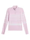 J. Lindeberg Ribbed Striped Zip-up Sweater In Pink
