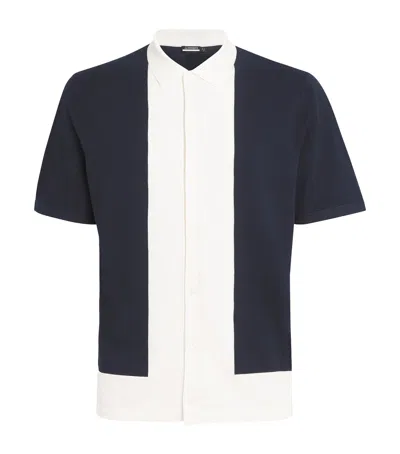 J. Lindeberg Rue Knitted Polo Shirt In Navy