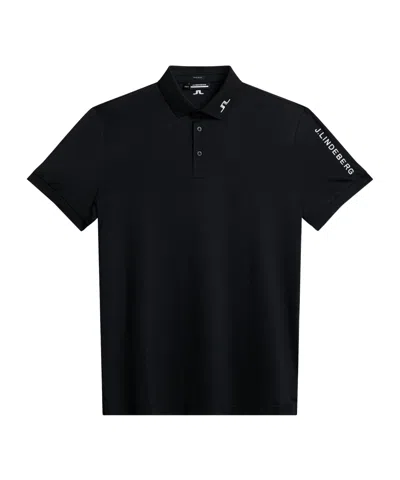 J. Lindeberg Short-sleeved Polo Shirt In Black