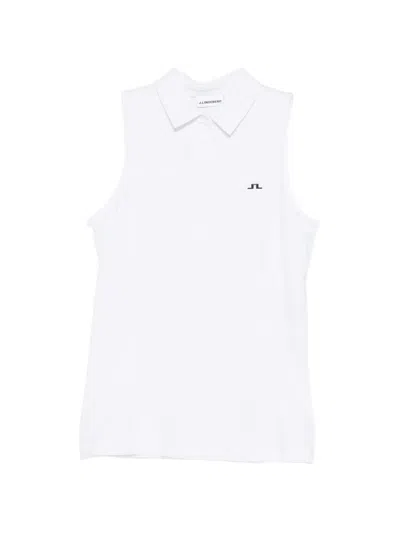 J. Lindeberg Sleeveless Polo Top In White