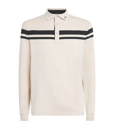 J. Lindeberg J Lindeberg Stripe Kenny Long-sleeve Polo Shirt In White