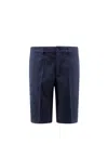 J. LINDEBERG TECHNICAL FABRIC BERMUDA SHORTS WITH LOGO PATCH
