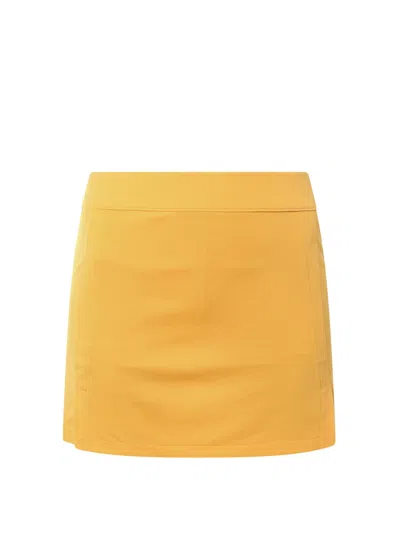 J. Lindeberg Technical Fabric Midi Skirt In Yellow
