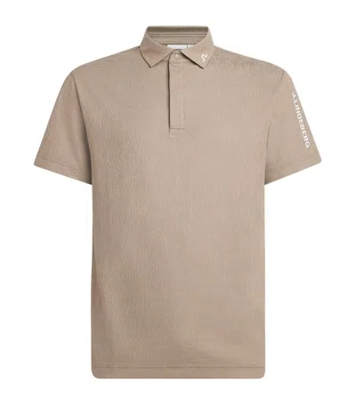 J. Lindeberg J Lindeberg Textured Tour Tech Polo Shirt In Brown