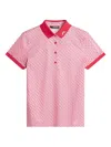 J. Lindeberg Tour Tech Print Polo Top In Pink