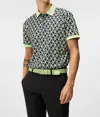 J. LINDEBERG TOUR TECH REG FIT PRINT POLO SHIRT IN GEO JL NAVY