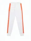 J. Lindeberg Track Pants With Orange Side Stripes In White