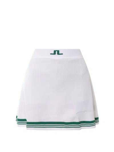 J. Lindeberg Viscose And Nylon Ribbed Skirt In 0000