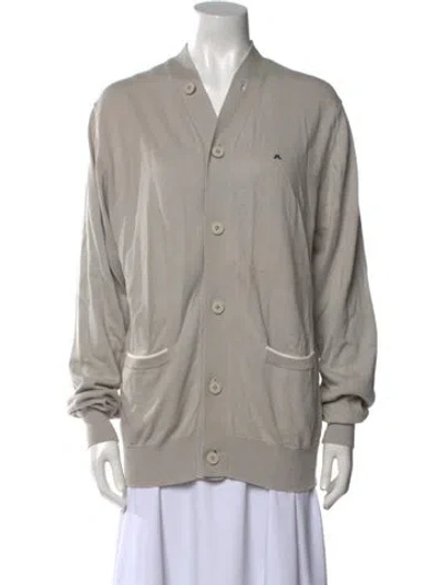 Pre-owned J. Lindeberg V-neck Sweater W/ Tags In Gray