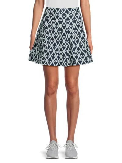 J. Lindeberg Women's Adina Monogram Print Mini Skirt In Blue