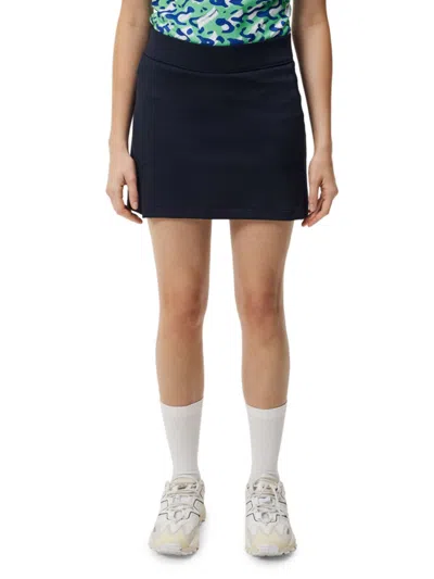 J. Lindeberg Women's Amelie Solid Mini Active Skirt In Jl Navy