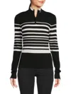 J. Lindeberg Striped Zip-up Sweater In Black