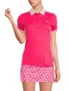J. Lindeberg Women's Demi Contrast-trim Technical Jersey Polo Shirt