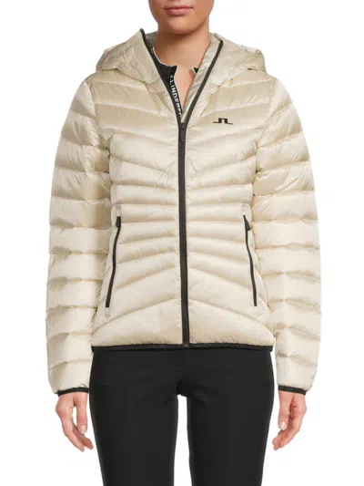 J. Lindeberg Women's Lara Quilted Hooded Puffer Jacket In Silver
