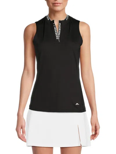 J. Lindeberg Women's Leya Logo-trim Technical Jersey Sleeveless Top