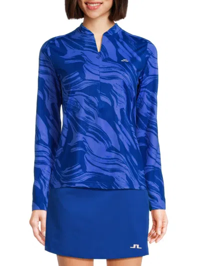 J. Lindeberg Women's Marilyn Abstact Print Pullover In Blue