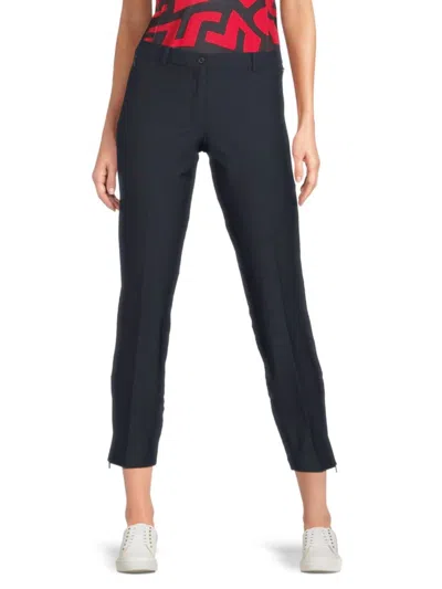 J. Lindeberg Women's Pia Solid Cropped Pants In Blue