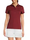 J. Lindeberg Women's Tour Tech Logo Polo Shirt In Burgundy