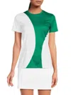 J. Lindeberg Women's W Big Spots Logo Tee In Green White