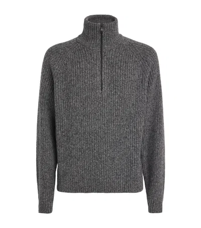 J. Lindeberg Wool-blend Victor Half-zip Sweater In Gray