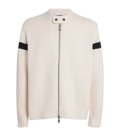 J. Lindeberg Wool Kessler Biker Jacket In Neutral