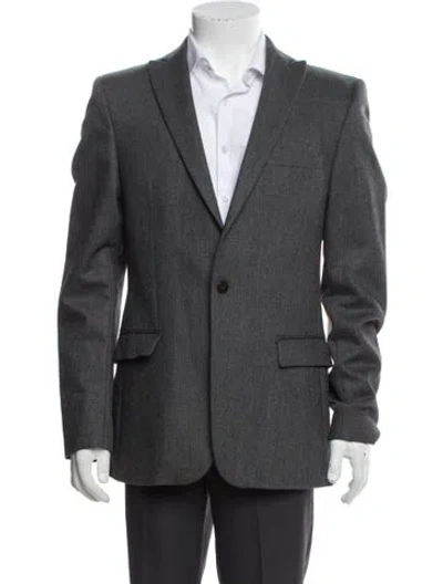 Pre-owned J. Lindeberg Wool Peacoat In Gray