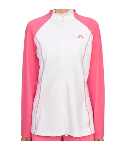 J. Lindeberg Zippered Long-sleeved Casual Jacket In White