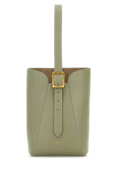 J & M Davidson Sage Green Leather Quiver Nano Bucket Bag