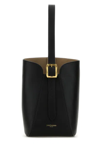 J & M Davidson Black Leather Quiver Nano Bucket Bag
