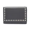 J & M DAVIDSON FOLDED WALLET WITH STUDS TRIFOLD WALLET LEATHER STUDS