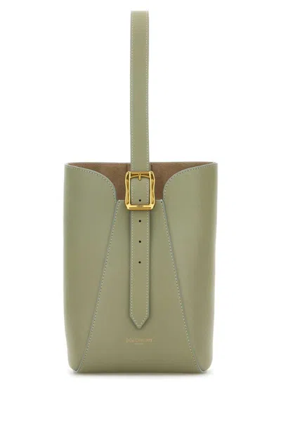 J & M Davidson Mini Quiver Buckle Leather Bucket Bag In Green