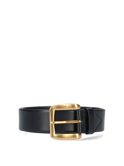 J & M Davidson Leather Belt In Black