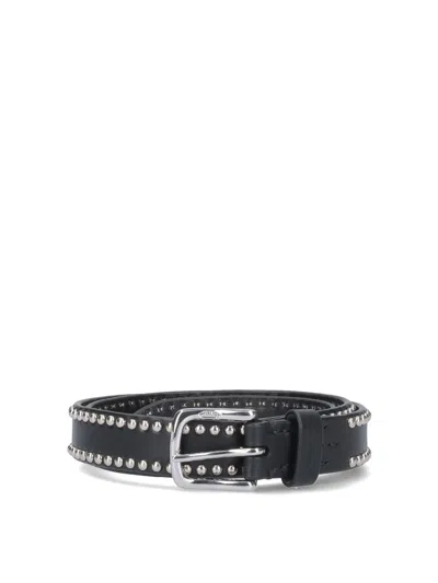 J & M Davidson Leather Belt In Black