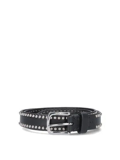 J & M Davidson Leather Belt In Black