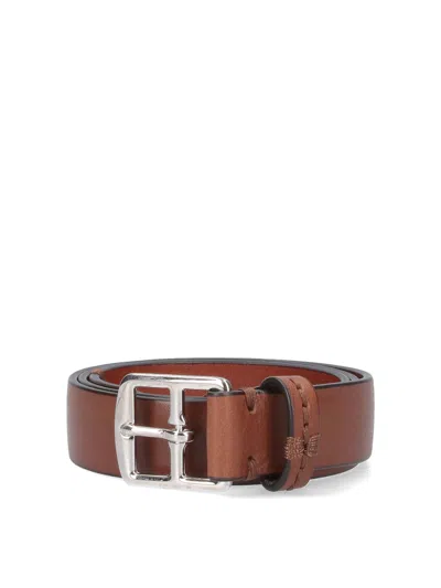 J & M Davidson Leather Belt In Brown