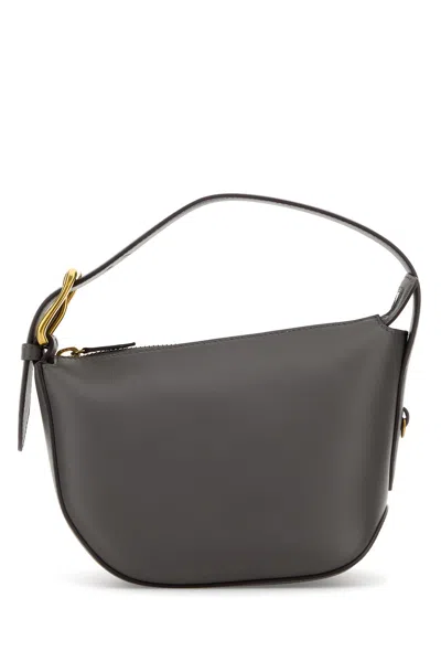 J & M Davidson Slate Leather Zip Quiver Handbag In Grey