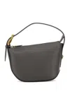 J & M Davidson Slate Leather Zip Quiver Handbag In Grey