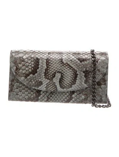 Pre-owned J. Markell Python Clutch In Red