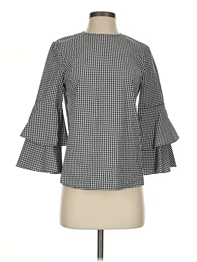 Pre-owned J. Mclaughlin 3/4 Sleeve Blouse In Black