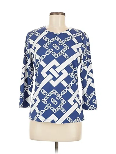 Pre-owned J. Mclaughlin 3/4 Sleeve Blouse In Blue