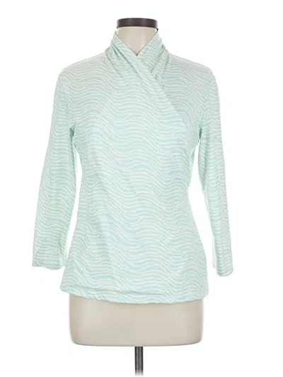 Pre-owned J. Mclaughlin 3/4 Sleeve Blouse In Blue