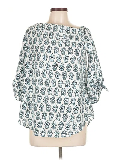 Pre-owned J. Mclaughlin 3/4 Sleeve Blouse In Blue