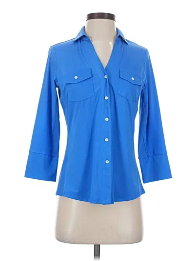 Pre-owned J. Mclaughlin 3/4 Sleeve Blouse In Blue