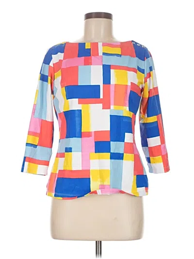 Pre-owned J. Mclaughlin 3/4 Sleeve Blouse In Blue