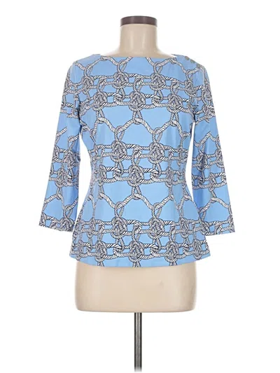 Pre-owned J. Mclaughlin 3/4 Sleeve Blouse In Blue